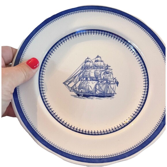 Spode Blue Clipper Made in England Salad Dessert Plate 7.5 in Nancy Meyers Ship